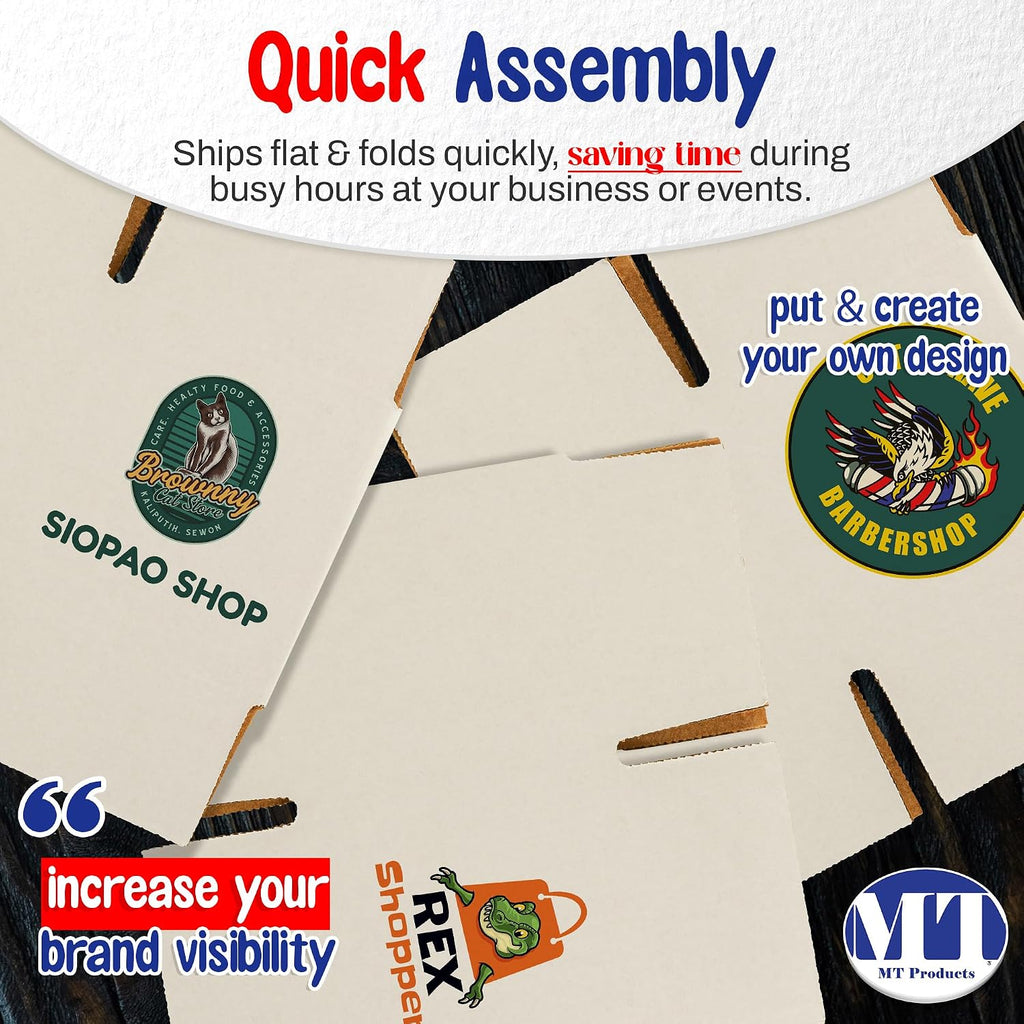 Custom Printed White Cardboard Shipping Boxes 7" x 7" x 7" - Personalized Mailing Boxes and for Gifting