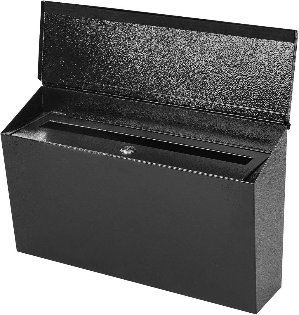 Locking Wall Mount Mailboxes for Outside, Large Capacity Mail Box for House with Key Lock, Security Drop Box, Metal