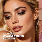 14-Color Baked Eyeshadow Palette, Matte & Shimmer, Sunset Blush