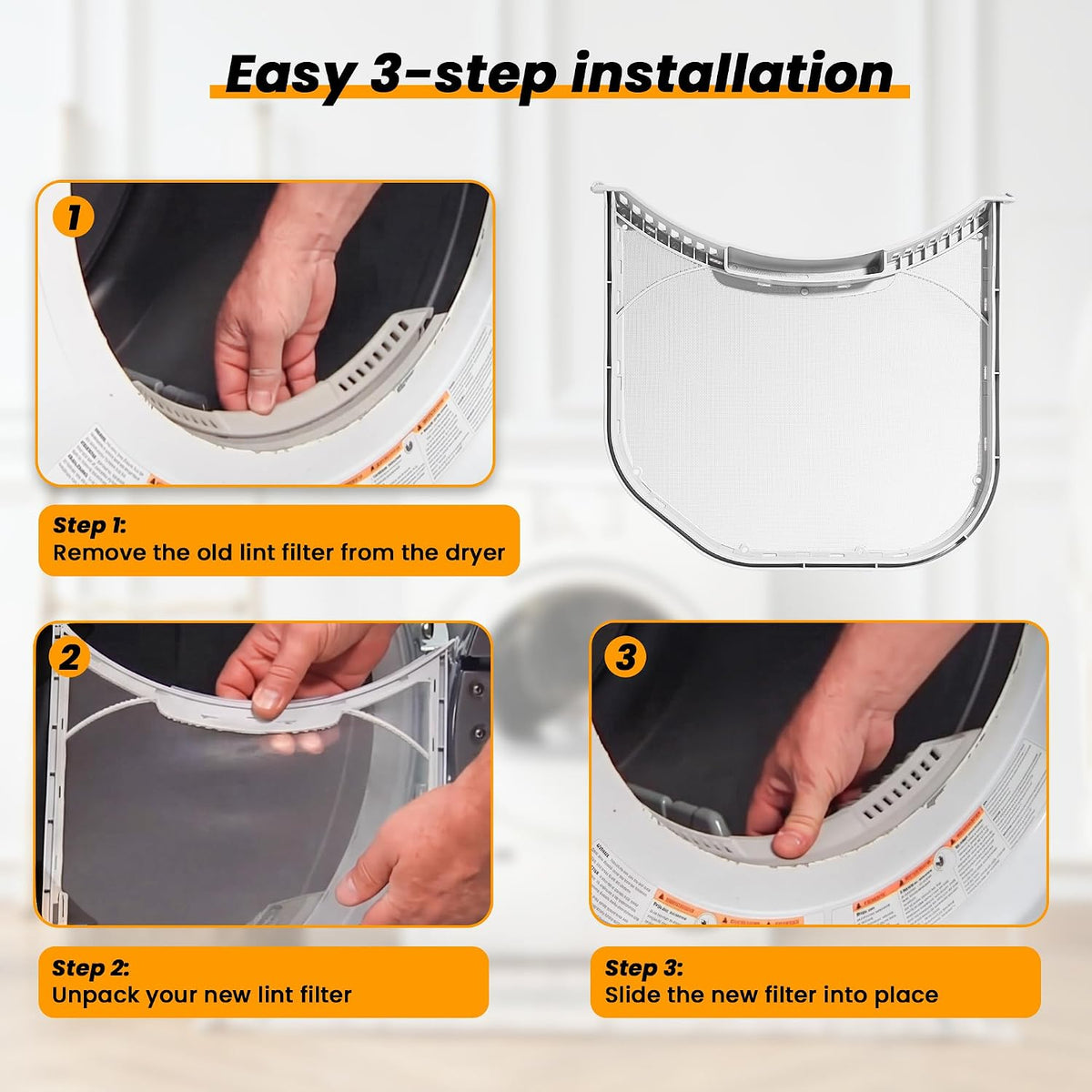 Compatible Lint Filter for LG DLE2601R, DLE2601W, DLE2701V, DLE3050W, DLE3170W Dryer Models