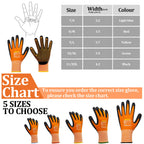 6 Pairs MicroFoam Nitrile Work Gloves, Orange Grip Dots (6/XS)
