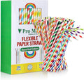 Paper Drinking Straws, Assorted Colors, 200 Pack