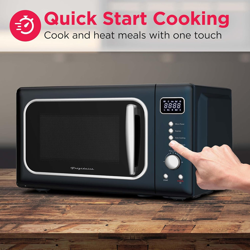 0.7 Cu. Ft. Retro Countertop Microwave Oven, 700W Compact Microwave with 8 Auto Cook Menus, Auto Defrost, 5 Power