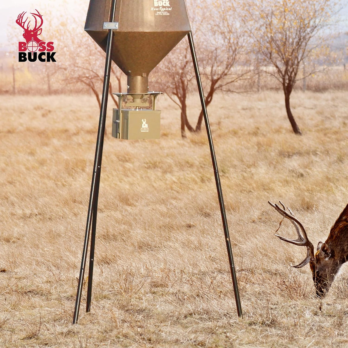 12V Auto Large Feed Kit | Hunting Versatile Automatic Durable Steel Control Box with Digital Timer & Motor for Deer