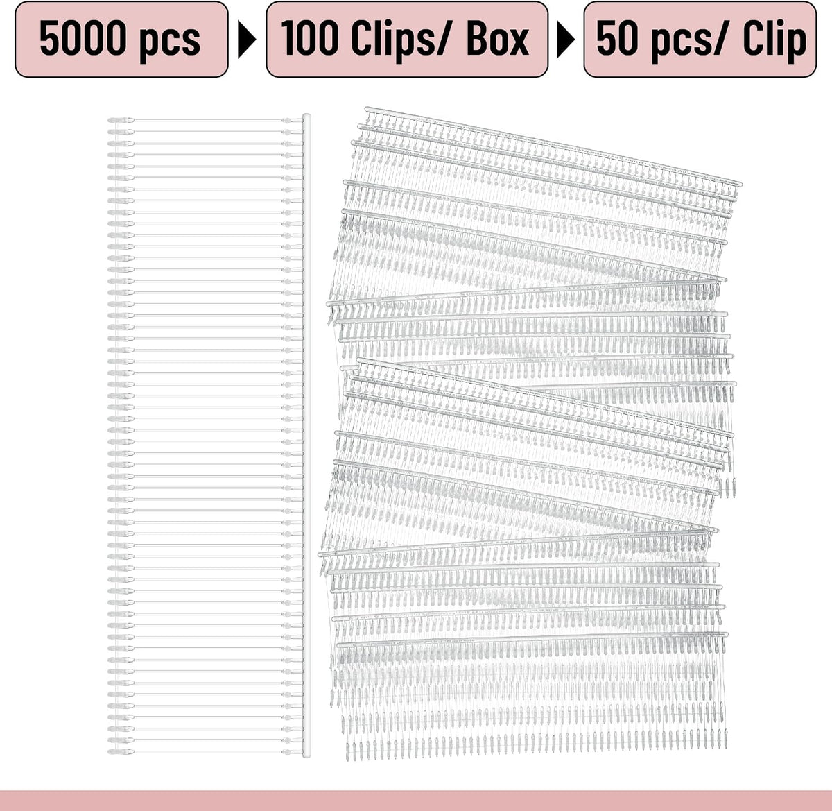 Standard Tagging Gun Fasteners, 1 Inch, 5000 pcs, White