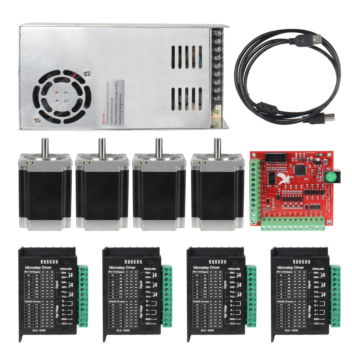 RATTMMOTOR CNC Controller Kit, 4 Axis CNC Kit for CNC Machine