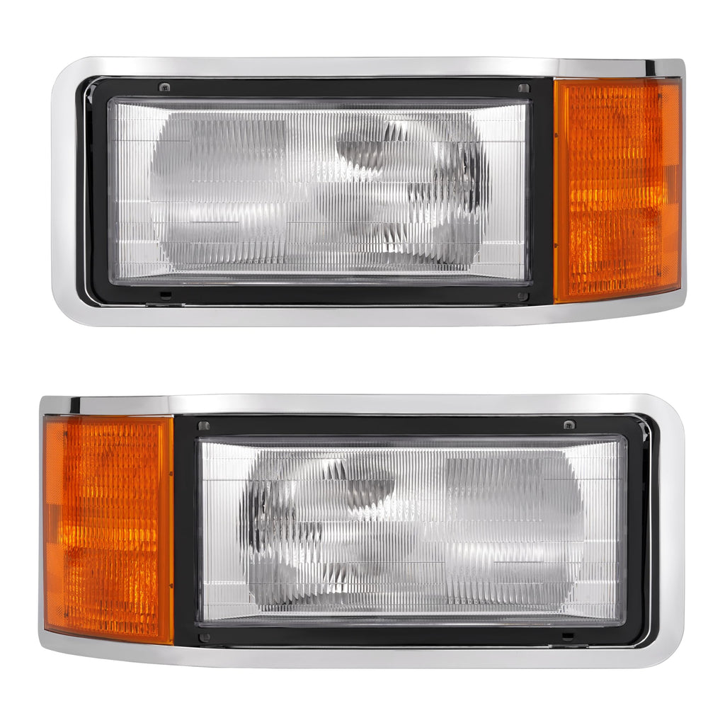 2 Pack Headlight Compatible with 90-06 Mack CH600 CH612 CH613 CL600