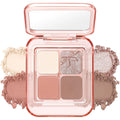 4 Color Mini Neutral Nude Eyeshadow Palette with Mirror, 04 Pink Beige