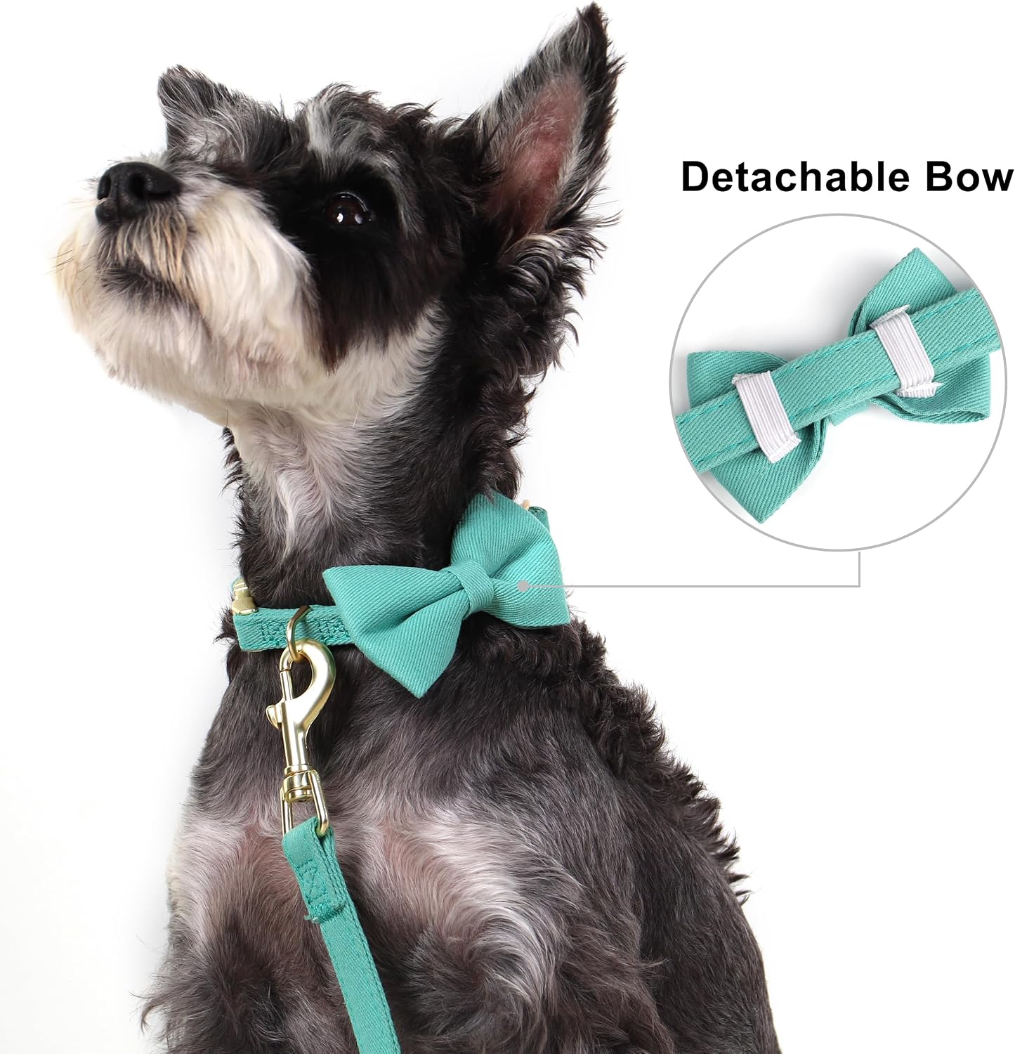 Adorable Small Dog Harness Collar and Leash Set,Cute Puppy Harness Set with 3 Bows for Small Dogs,Shih