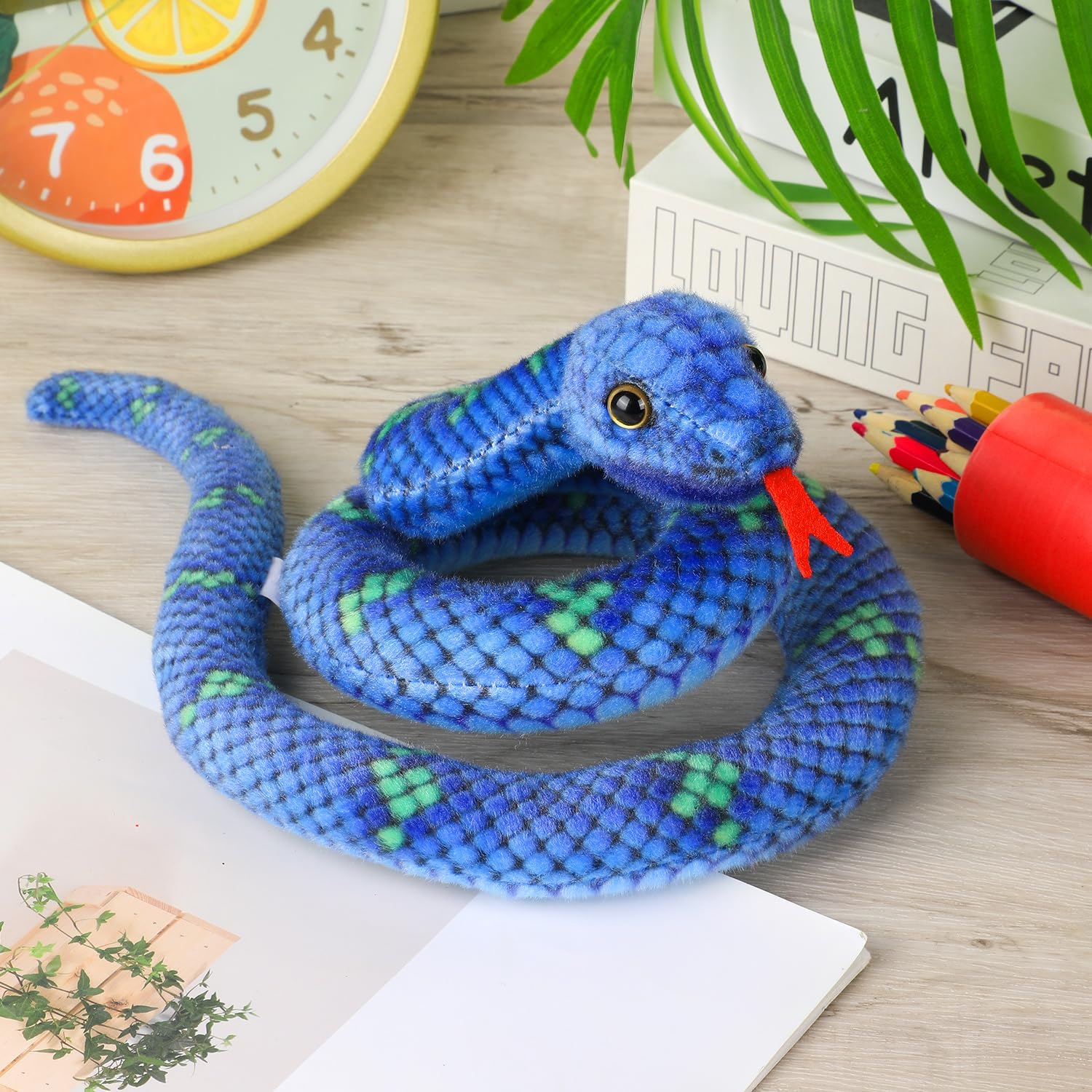 Snake Plush, Stuffed Snake Animal, 27 in Small Toy Snakes for Kids, Giant Stuffed Animals, Lifelike Plush Snake for