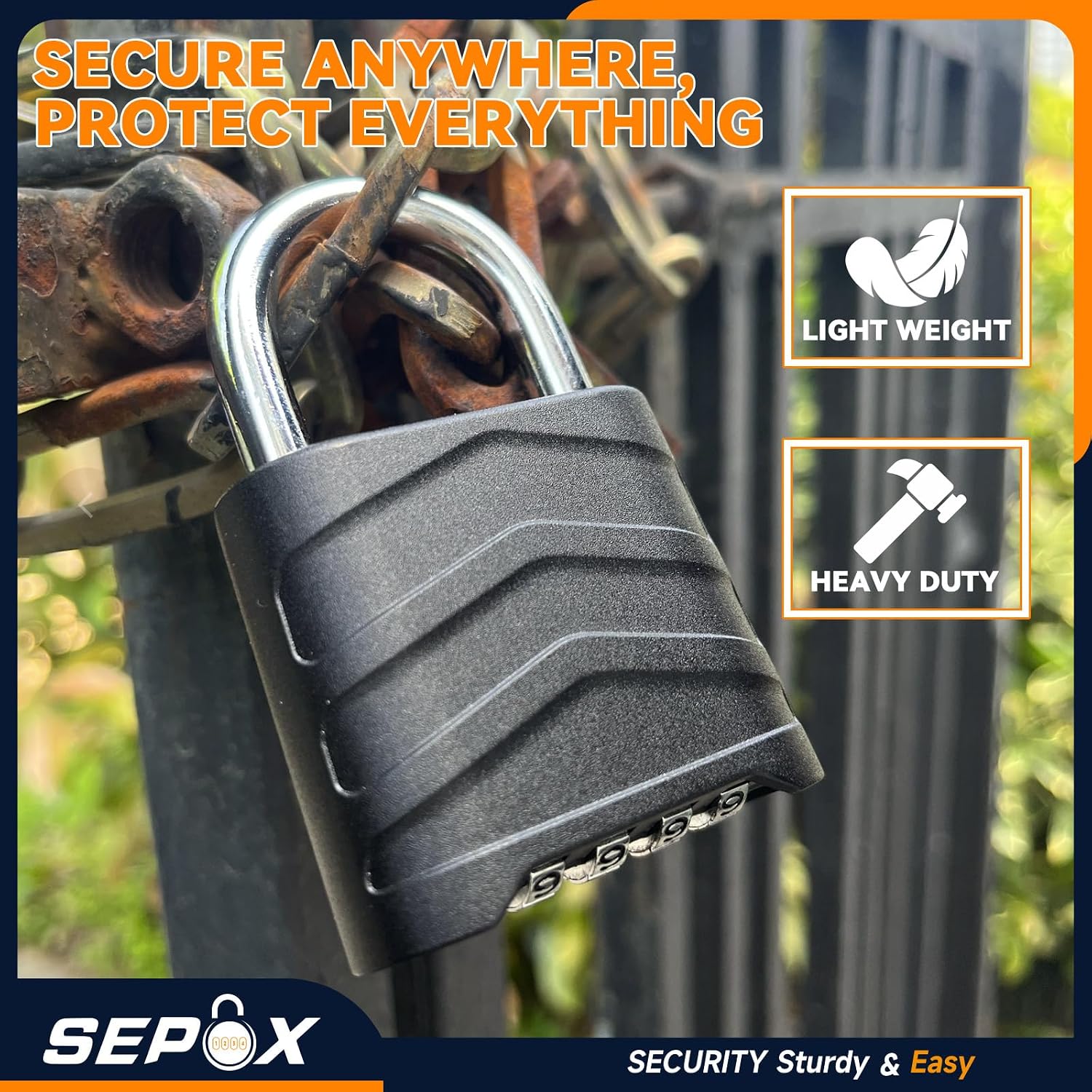 Combination Padlock Bundle – 6PCS 55mm Weatherproof Uncuttable 4-Digit for Warehouse/Home