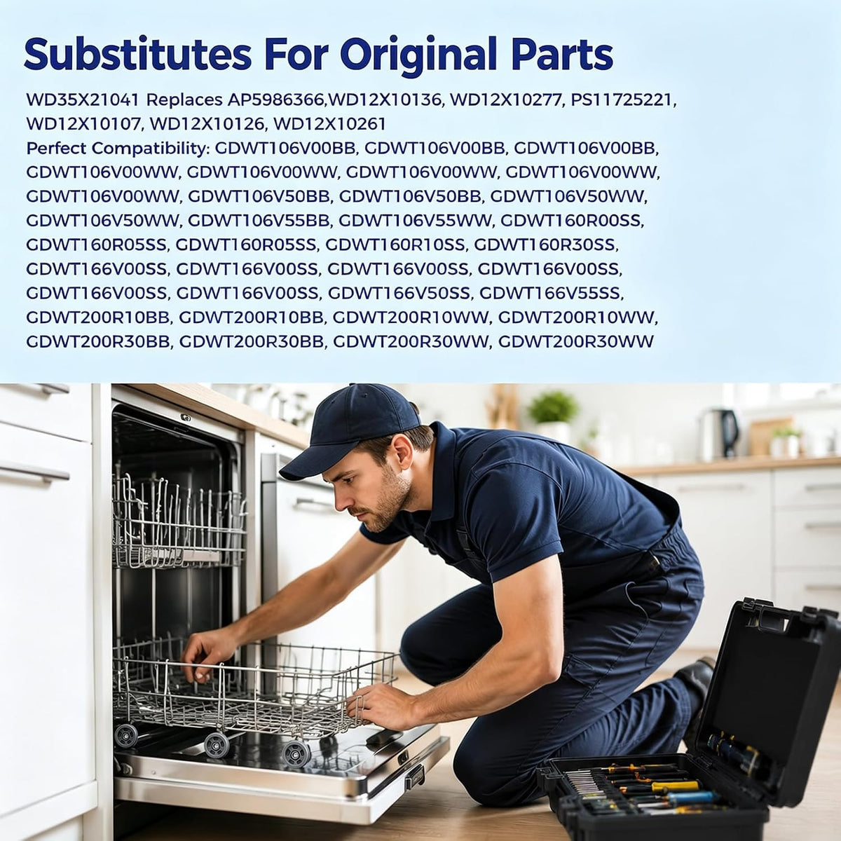 8 Pack WD35X21041 Dishwasher Wheels Lower Dishrack Roller Axle Kit Compatible with GE Dishwashers Replaces WD12X10136 WD12X10277 WD12X10261 WD12X10107