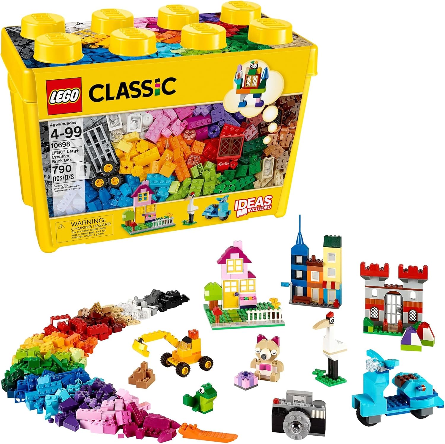 LEGO Classic Large Creative Brick Box 10698 Building Set, Toy Storage Solution for Home or Classrooms, Interactive