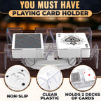 Card Holders for Playing Cards, 2 Deck Rotating Playing Card Holder Tray