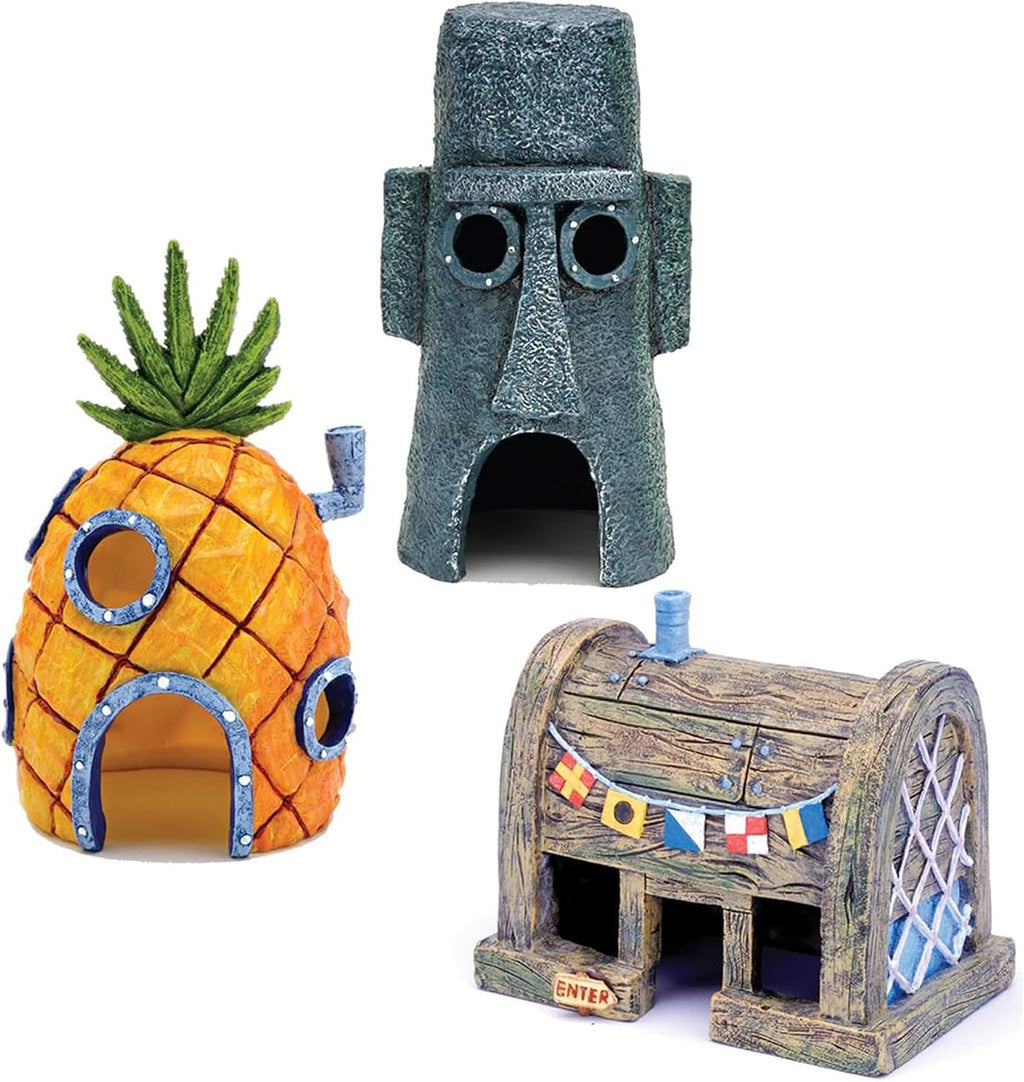 Officially Licensed Spongebob Fish Tank Decorations, 3-Piece Set