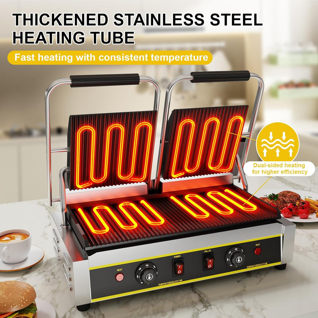 Commercial Panini Press Grill, 3600W Electric Sandwich Panini Maker