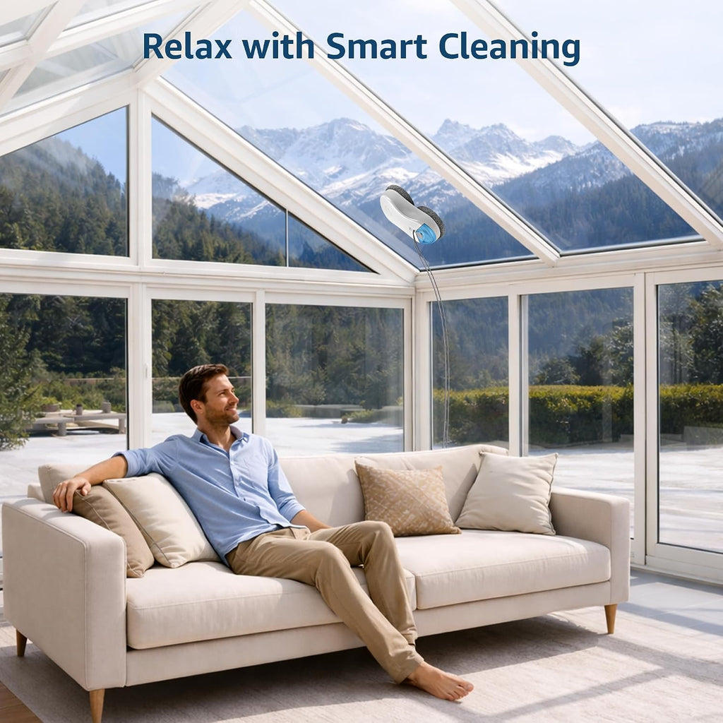 S55 Pro Window Cleaning Robot, 3D Floating Pads, Up to 6500Pa Suction, HydroJet Pump Spray, SLAM 4.0 Navigation, 80ml