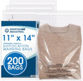 11” X 14” (200 Count) Self Seal Clear Poly Bags with Suffocation Warning