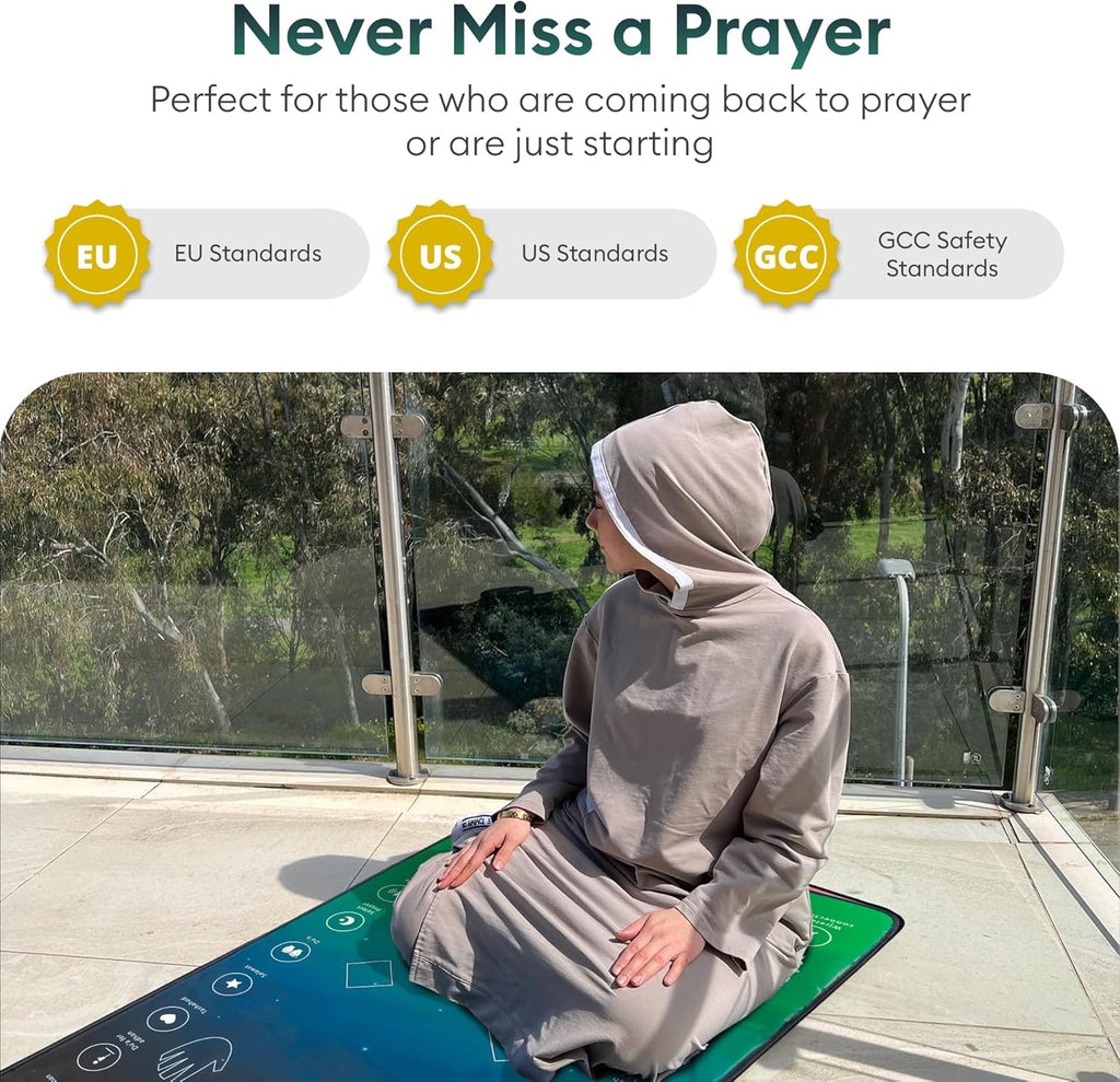for Adults - Smart Interactive Prayer Mat for Adults & Reverts Learning Surahs, Salah, Duas, & More - Muslim Prayer