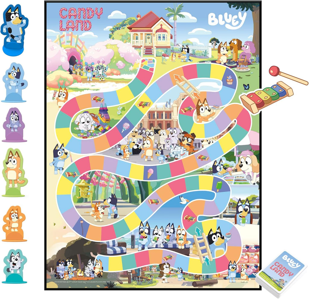 Hasbro Gaming Candy Land Bluey Edition Board Game | Ages 3 and Up | 2-6 Players | Play as Dad, Mum, Bluey, Bingo