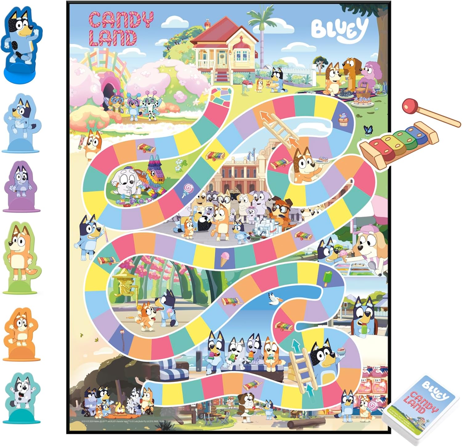 Hasbro Gaming Candy Land Bluey Edition Board Game | Ages 3 and Up | 2-6 Players | Play as Dad, Mum, Bluey, Bingo