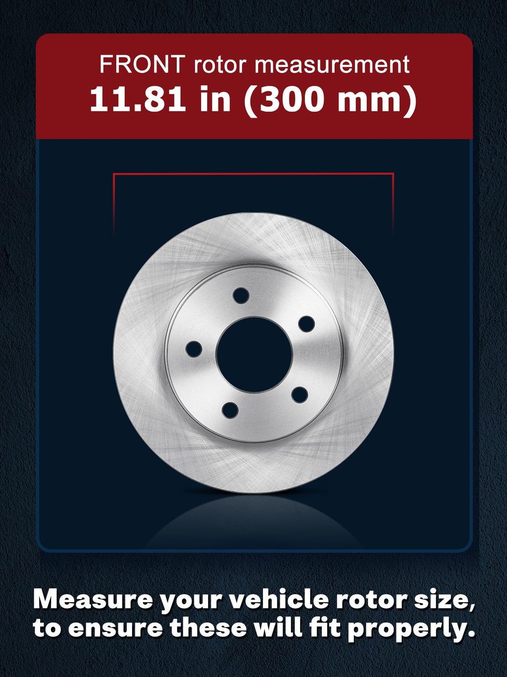ALLCOMBO 11.81" Brake Rotors Front Compatible with 2006-2016 Hyundai Sonata