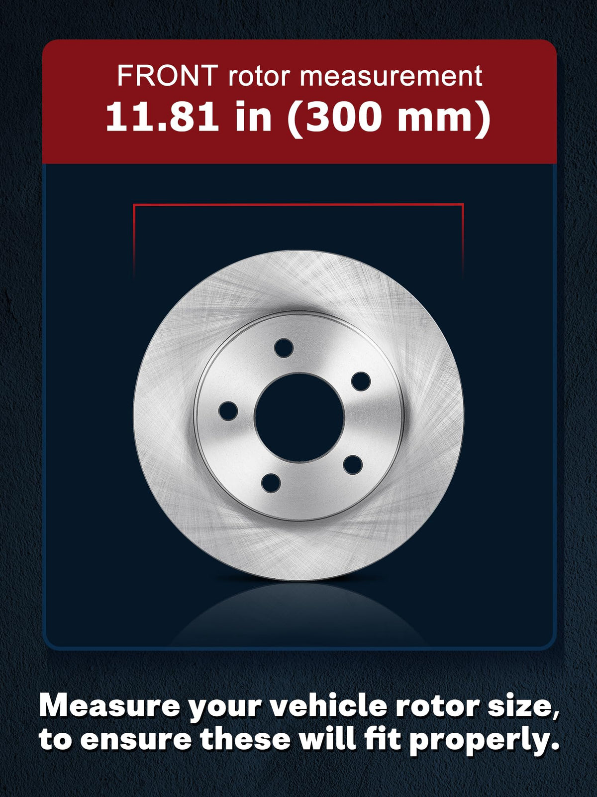 ALLCOMBO 11.81" Brake Rotors Front Compatible with 2006-2016 Hyundai Sonata