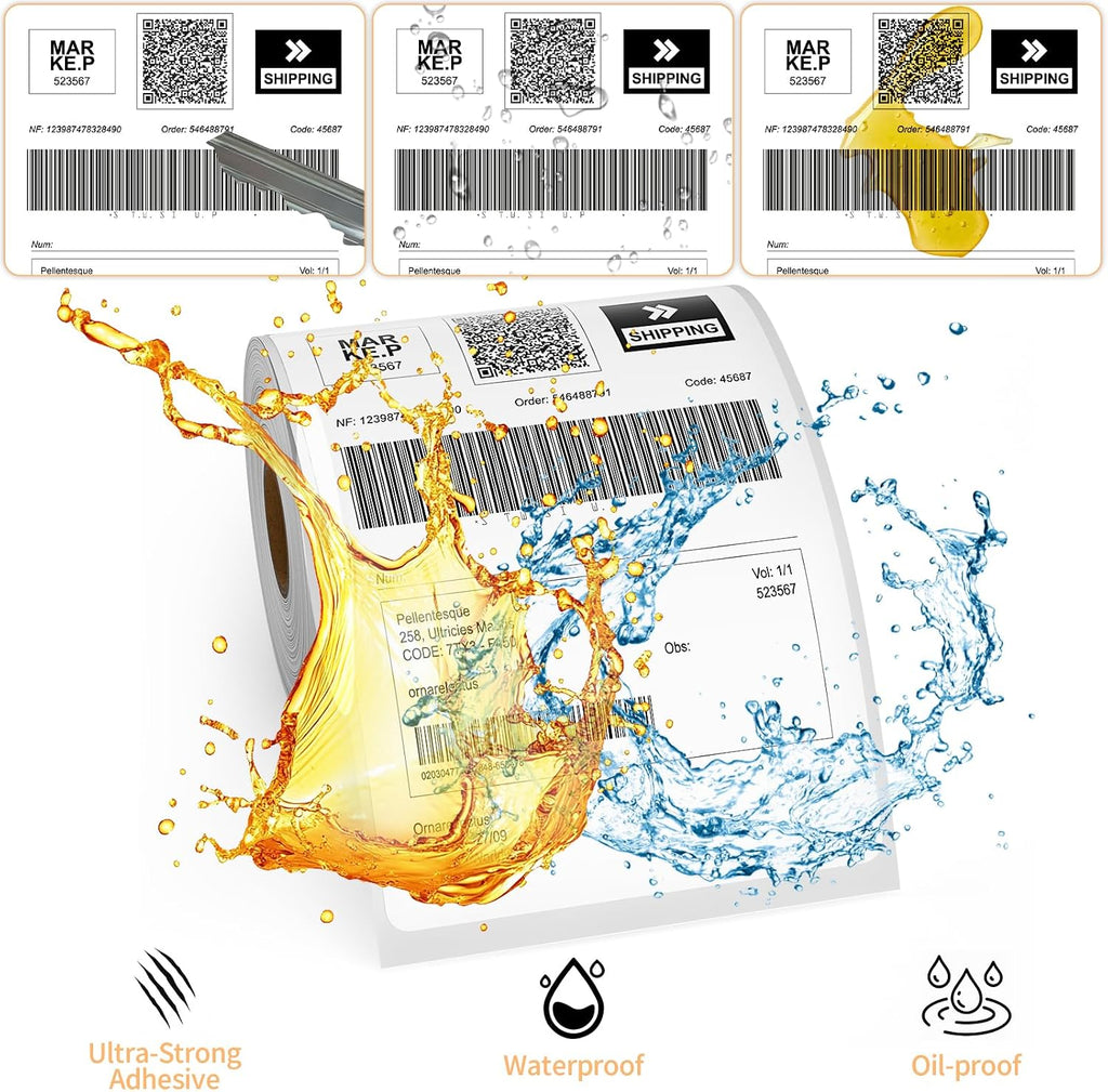 2 Rolls 4" x 6" Direct Thermal Printer Label, 250 Labels/Roll, Total 500 Thermal Shipping Labels, Strong Adhesive