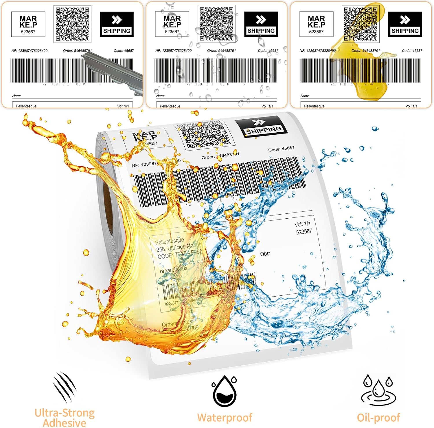 2 Rolls 4" x 6" Direct Thermal Printer Label, 250 Labels/Roll, Total 500 Thermal Shipping Labels, Strong Adhesive