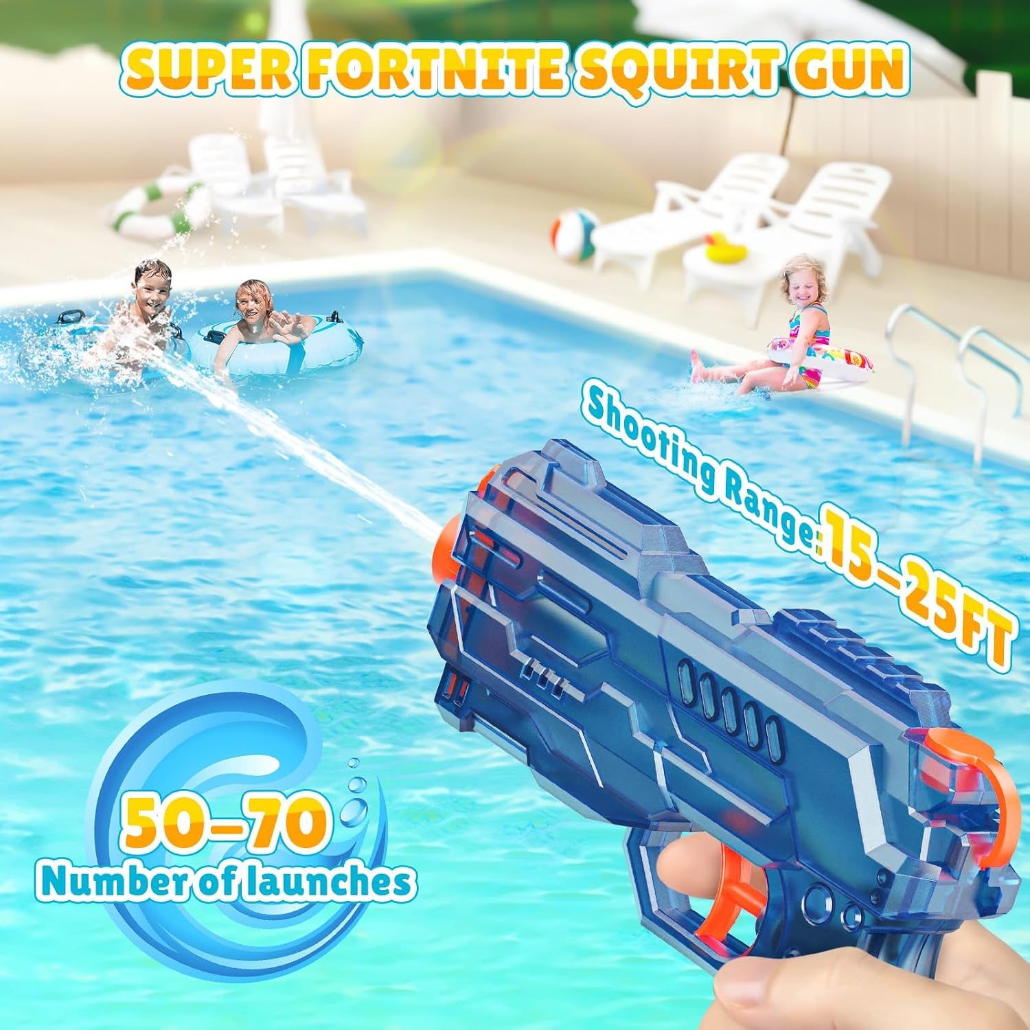 Water Gun Squirter for Kids Squirt Gun 2 Pack | Summer Super Water Blaster Shooters Soaker, Small Toys for Boys Girls