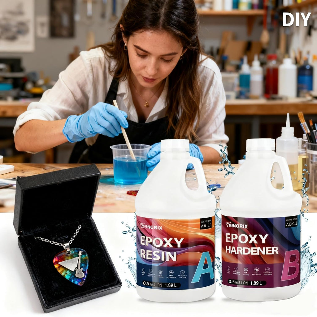 Resin Epoxy 1 Gallon,3×UV Resistant,Self Levefing, Best for DIY, Art, River Table, Wood, Flower, Molds