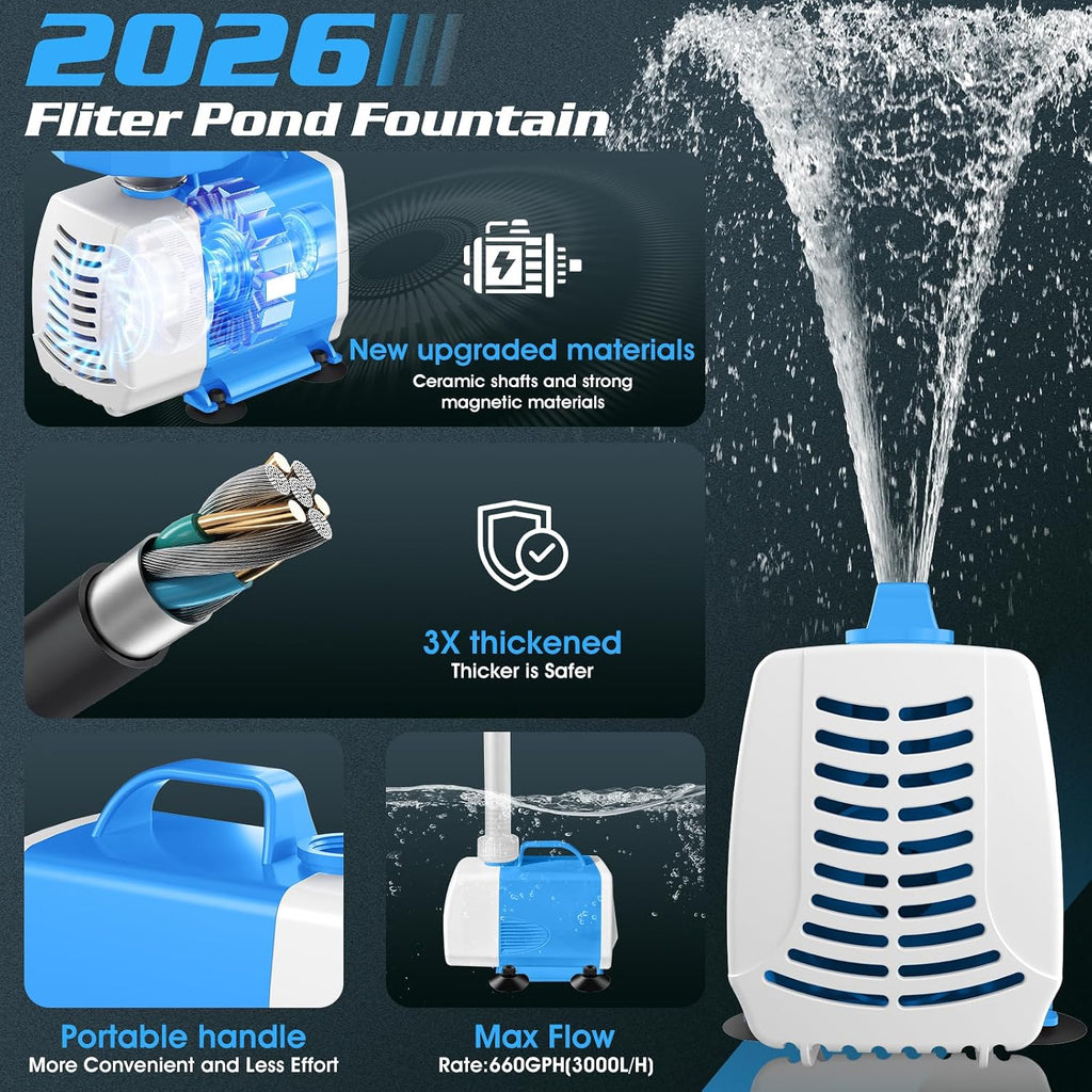 Submersible Pump|Pond Filter System Kit|Pond Filter Fountain