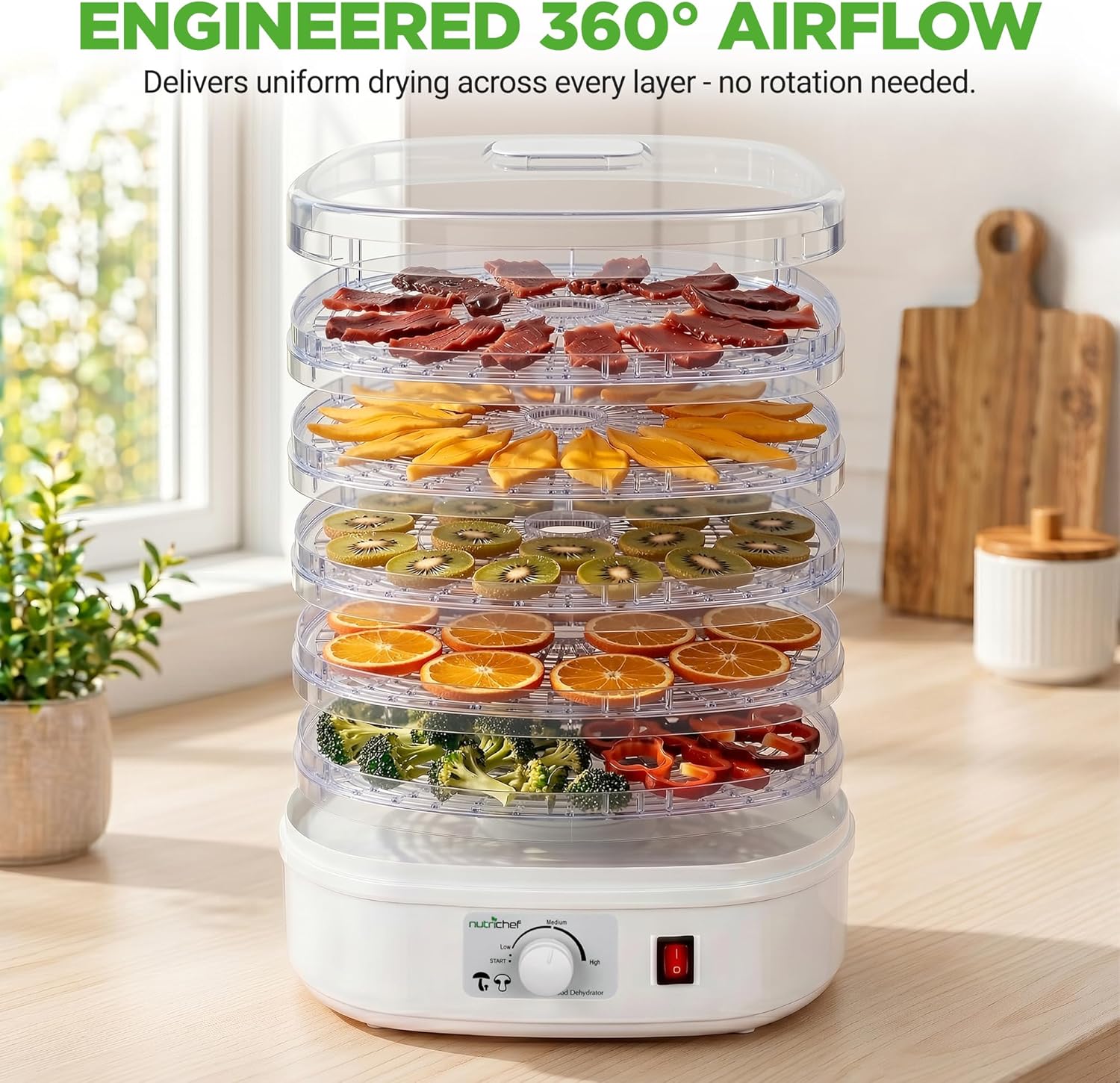 Food Dehydrator Machine | Multi-Tier Appliance for Home Use | Perfect for Beef Jerky, Fruits, Vegetables & Dog Treats