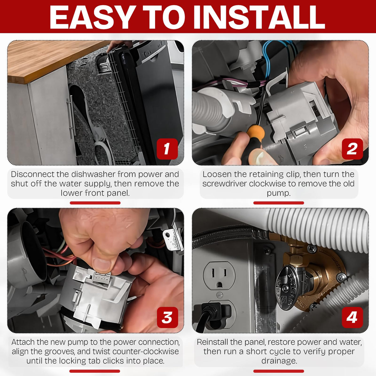 For Bosch SHXM4AY56N/28 Dishwasher Drain Pump Assembly Replacement