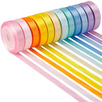 Pastel Ribbon Pack, 12 Colors 3/8 Inch x 10 Yards/Roll