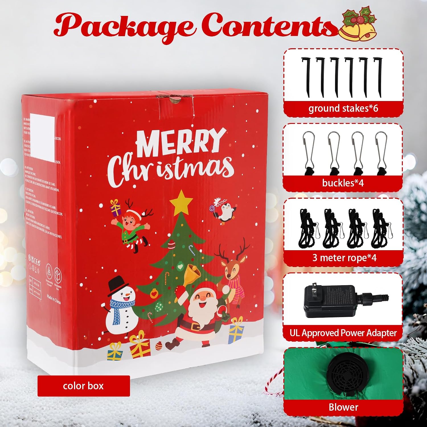 7.8 FT Candy Cane Christmas Inflatable Outdoor Holiday Decoration | Waterproof , Christmas JOY Blow Up, Built-in LED