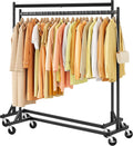 Z Rack Set of 2, Rolling Clothing Racks with Z-Base, Heavy Duty Garment Racks Set of 2, Clothes Rack on Wheels with