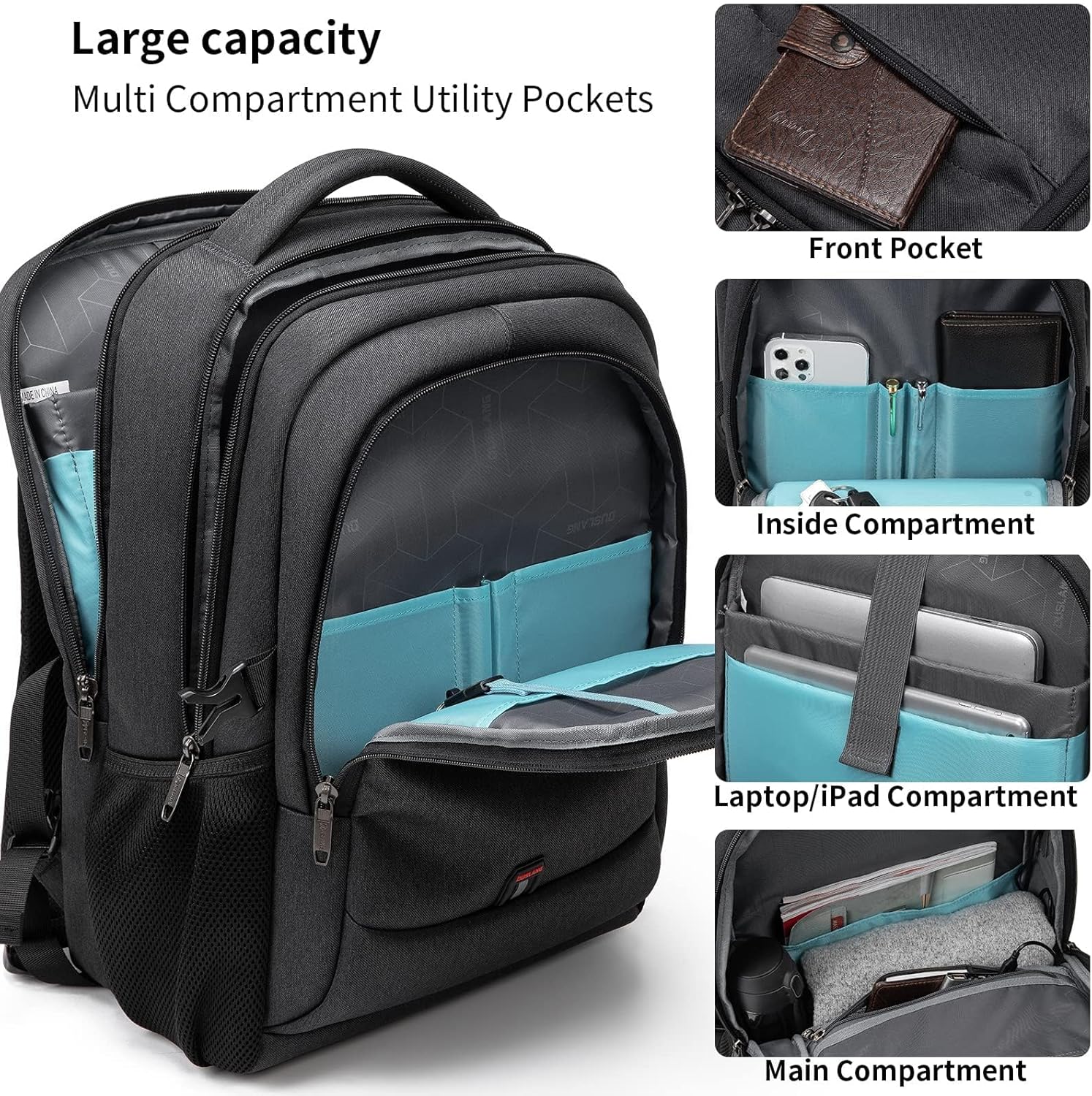 17 Inch Laptop Backpack for Travel Water Resistant College Backpack for Men/Women Laptop Bag with USB Charging