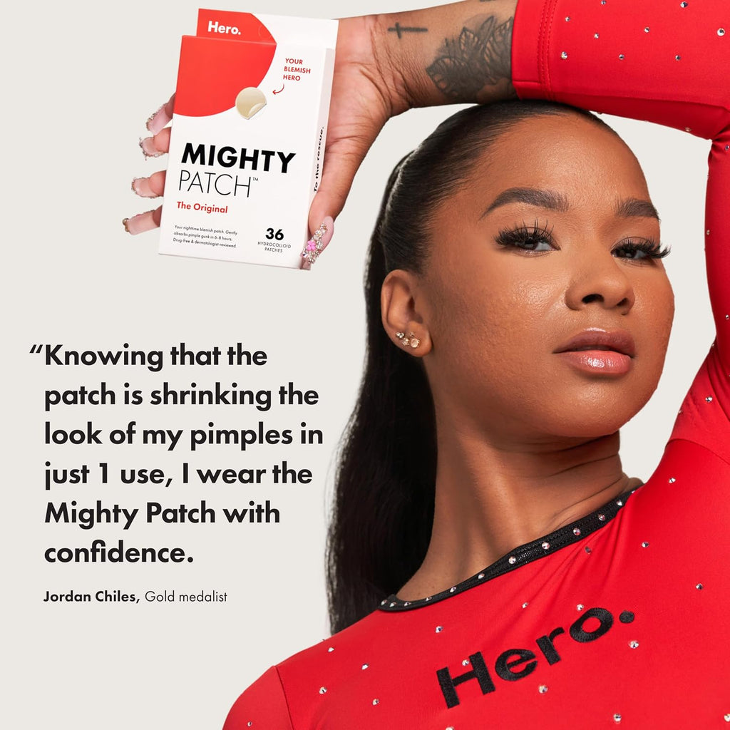 Hero Cosmetics Original Nighttime Acne Pimple Patches, 36 Ct | #1 Hydrocolloid Acne Patches, Shrinking Zits &