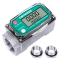 1" Fuel Flow Meter with 3/4" Adapters for Water, Diesel & Gasoline