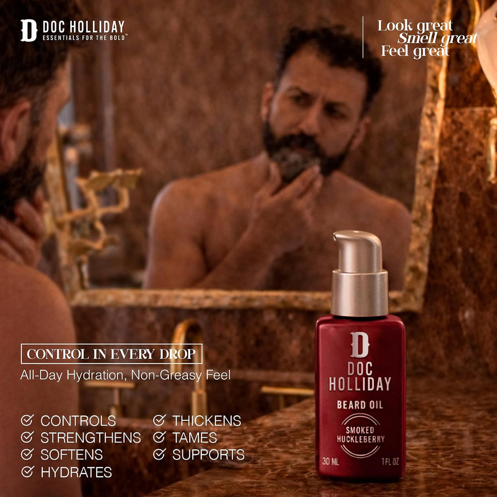 Beard Oil - Smoked Huckleberry | Lightweight, Non-Greasy Beard Oil | Supports Growth, Tames, Softens & Conditions