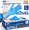 Medical Soft Max Nitrile Exam Gloves Powder-Free Disposable 100 Ct | Soft Stretch Fit • Powder-Free • Latex-Free •