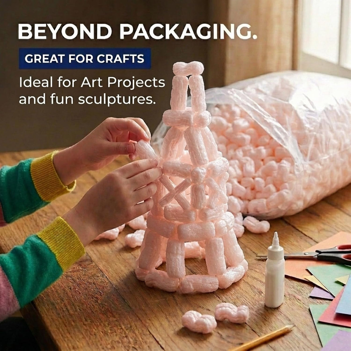 Shipping & Packing Peanuts Pink, 7 Cubic Feet - Loose Fill Packaging Peanuts for Packing, Moving and Storage