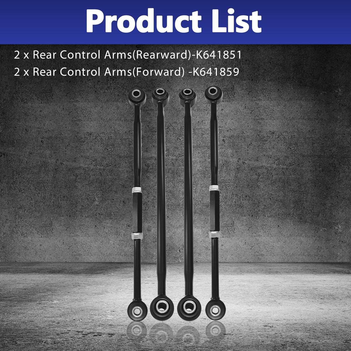 HAWK BROTHER Control Arm 4PCS Suspension Kit Rear Lower Trailing Arm