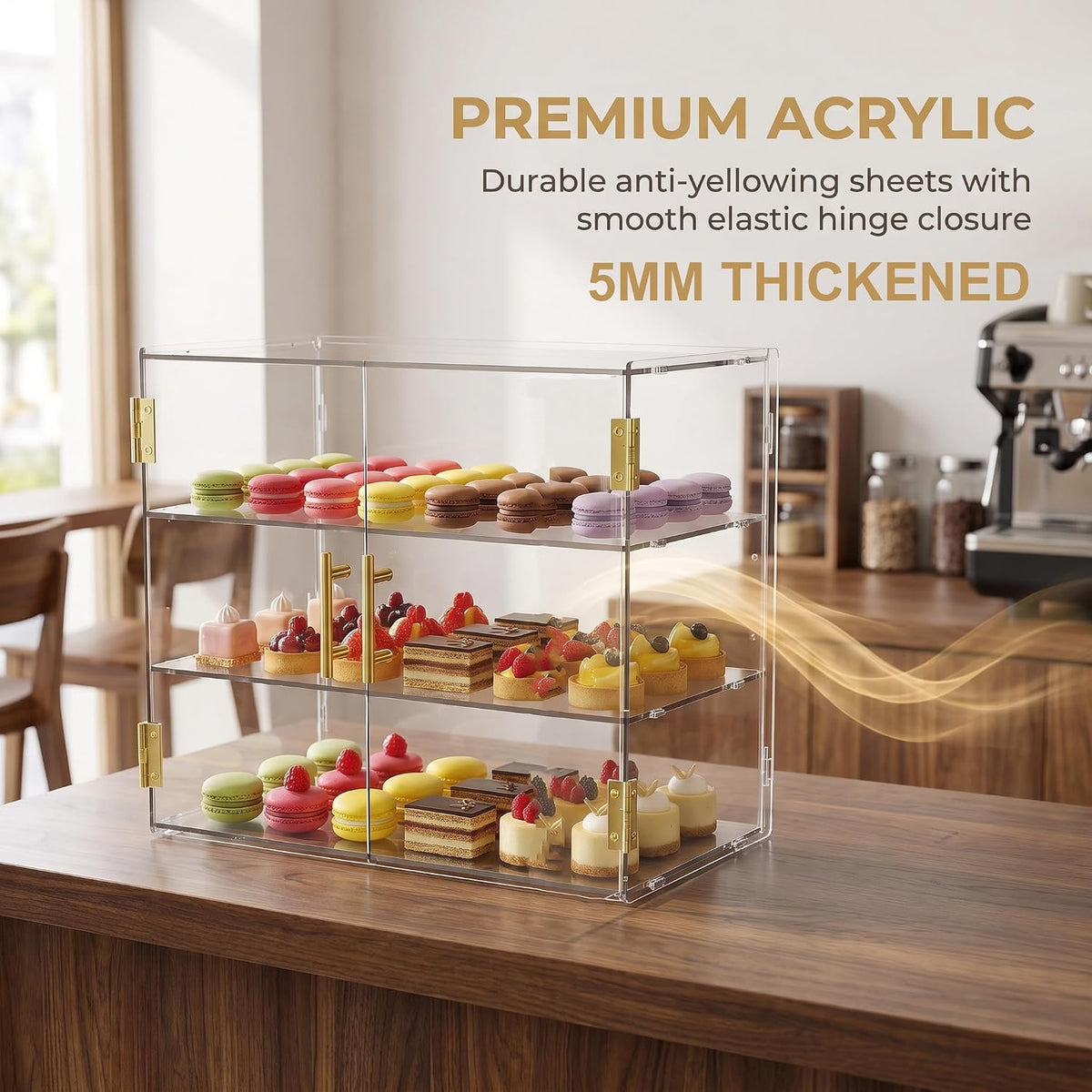 3 Tiers Countertop Bakery Display Case