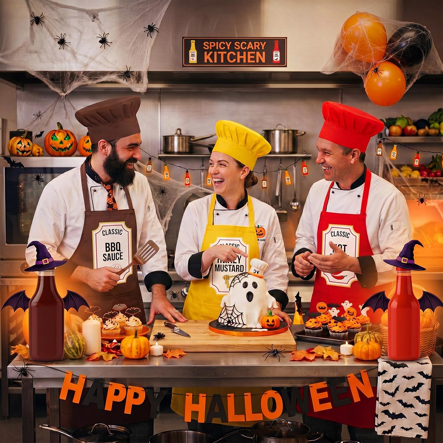 9 Set Funny Group Costume Apron with Hats