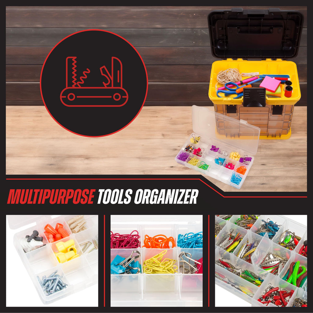 Portable Tool Box Small Parts Organizer, Yellow