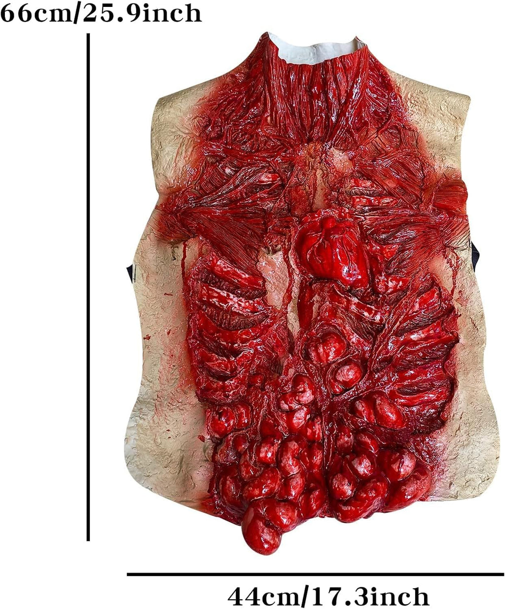 Halloween Body Parts Costume Bloody Intestine Torso Chest Cosplay Props | Latex, worn on the outside, adult, with