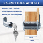 U9945 Stainless Steel Drawer Cabinet Cam Lock with Keys 4 Pack | 1-1/8in lock,max 13/16in panel thickness,RV camper