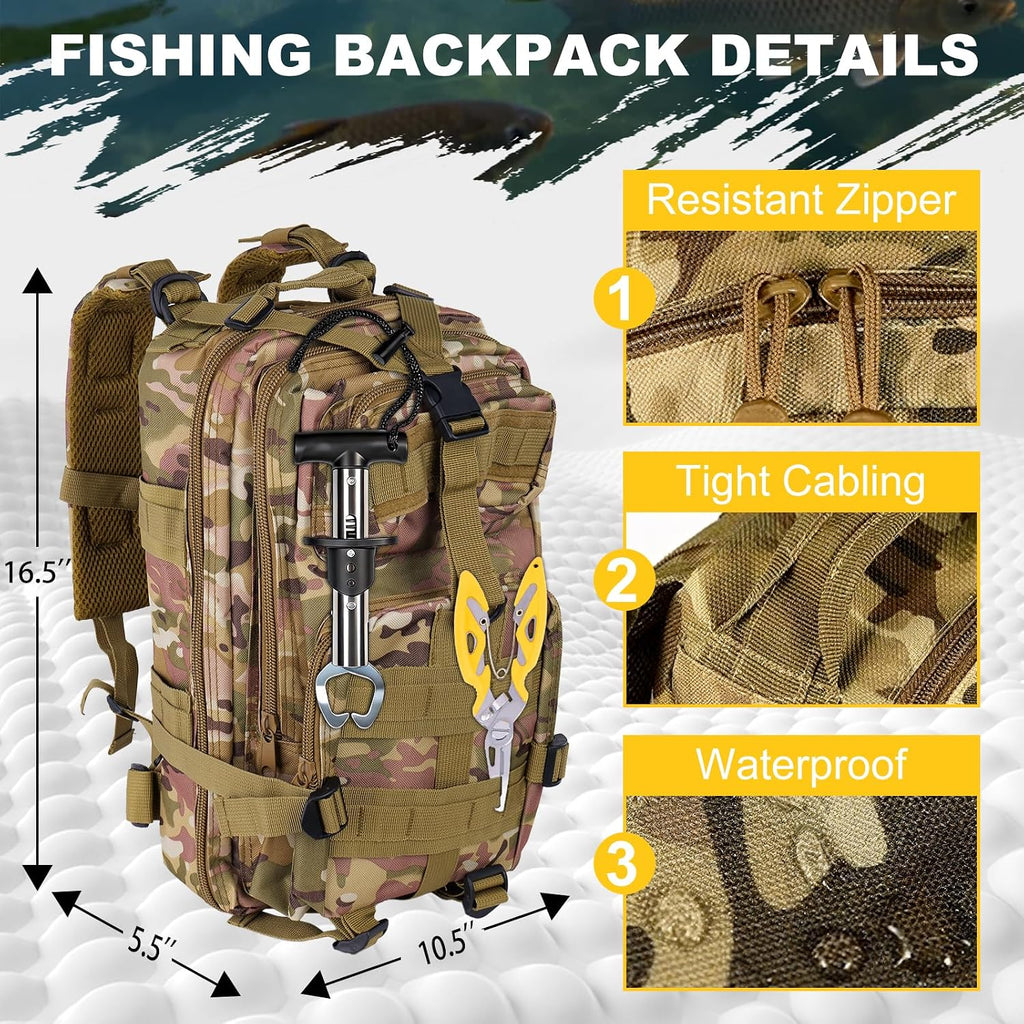 Fathers Day Fishing Gifts for Men Dad Grandpa, Dad Fishing Backpack Gear Kit Lures Tackle Box Gift, Best Gifts for